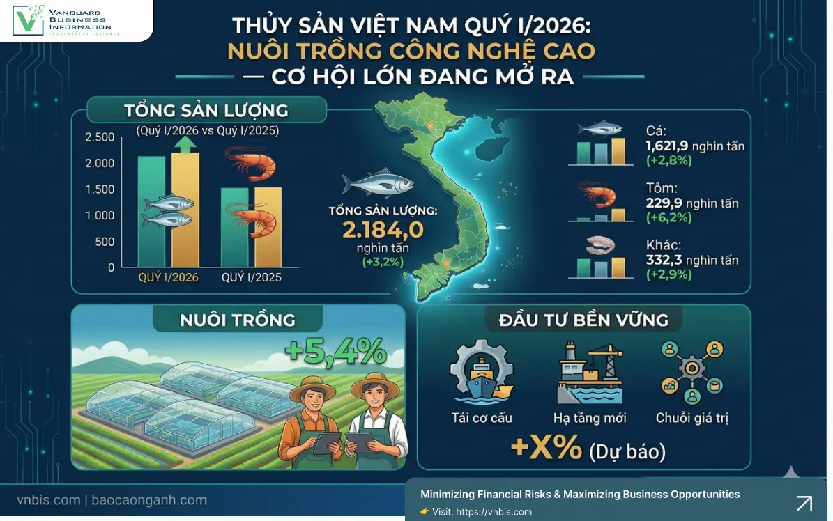 Thủy Sản Việt Nam Quý I/2026: Nuôi Trồng Công Nghệ Cao Bứt Phá — Tín Hiệu Rõ Ràng Cho Nhà Đầu Tư